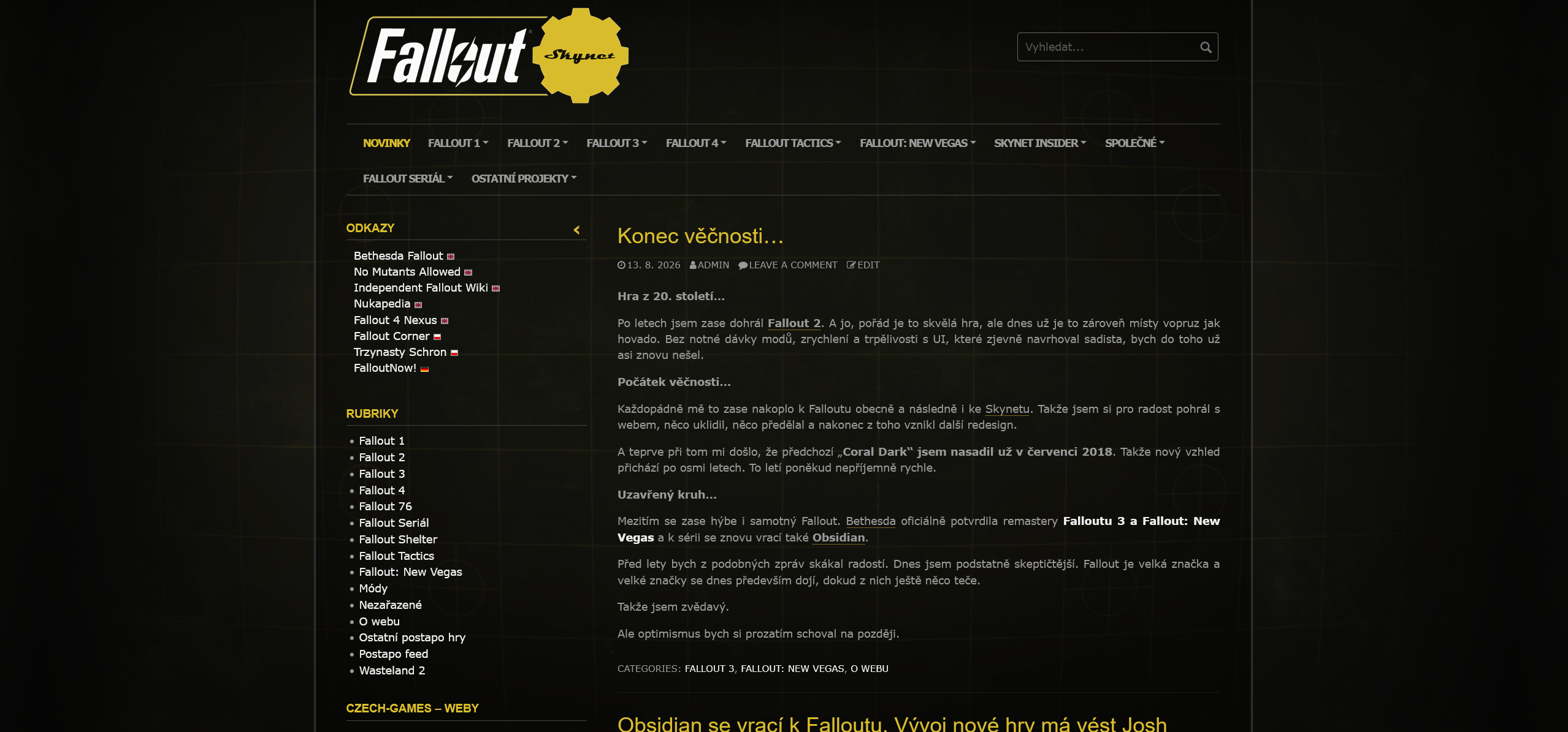 Fallout Skynet Coral Dark 2018–2026